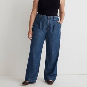 Madewell The Harlow Wide-Leg Jean in Fairson Wash Blue High-Rise Size 31 NWT